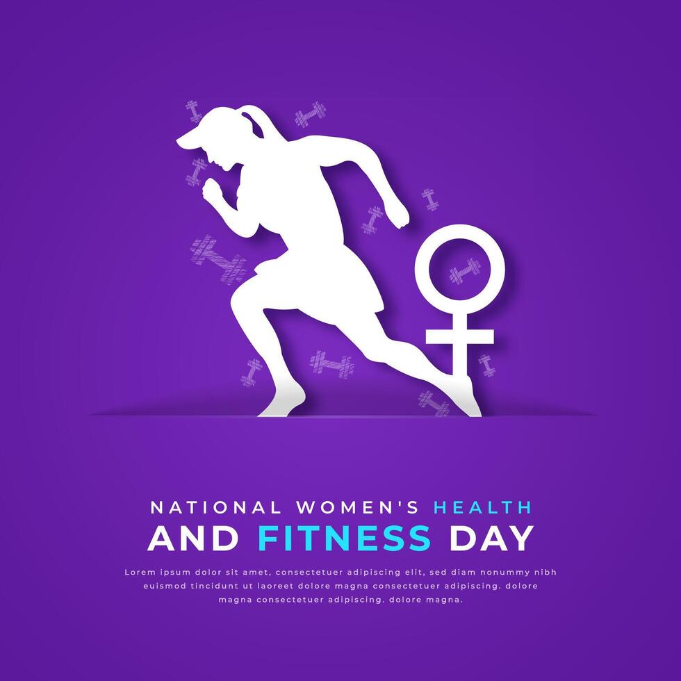 National Women's Health and Fitness Day Paper cut style Vector Design Illustration for Background, Poster, Banner, Advertising, Greeting Card