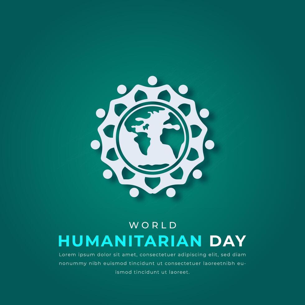 World Humanitarian Day Paper cut style Vector Design Illustration for Background, Poster, Banner, Advertising, Greeting Card
