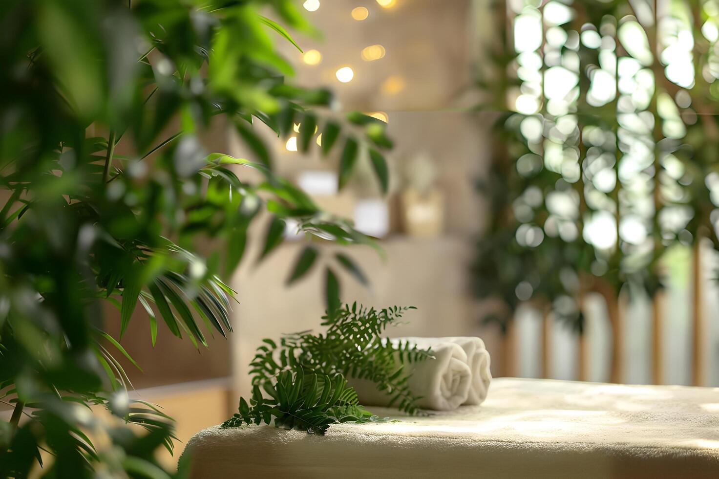 AI generated Beauty Clinic Signage in Natural Organic Setting photo