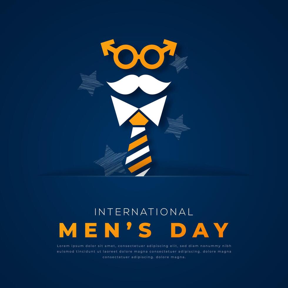 International Men Day Paper cut style Vector Design Illustration for Background, Poster, Banner, Advertising, Greeting Card