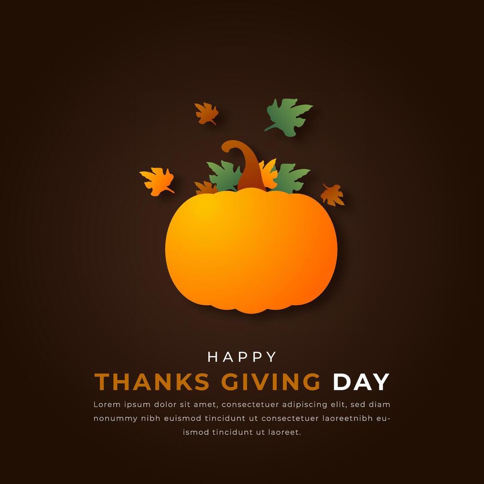 Happy Thanks Giving Day Paper cut style Vector Design Illustration for Background, Poster, Banner, Advertising, Greeting Card