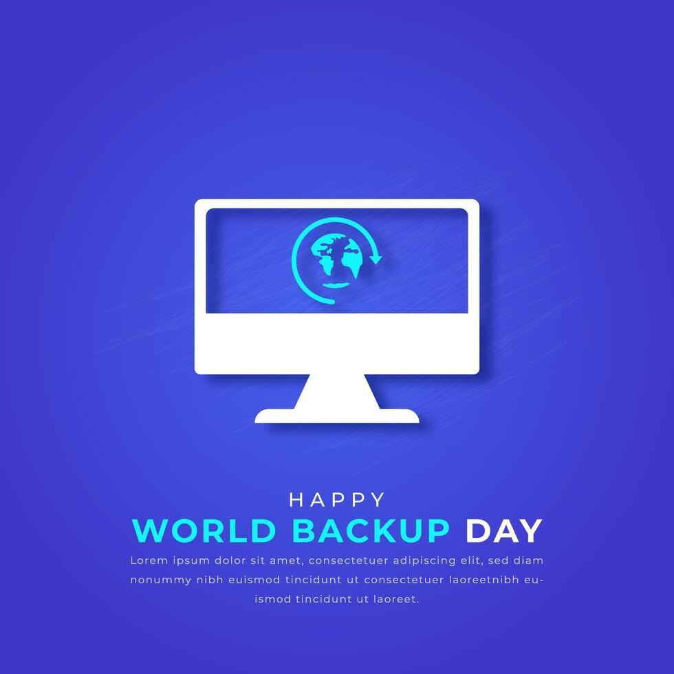 World Backup Day Paper cut style Vector Design Illustration for Background, Poster, Banner, Advertising, Greeting Card