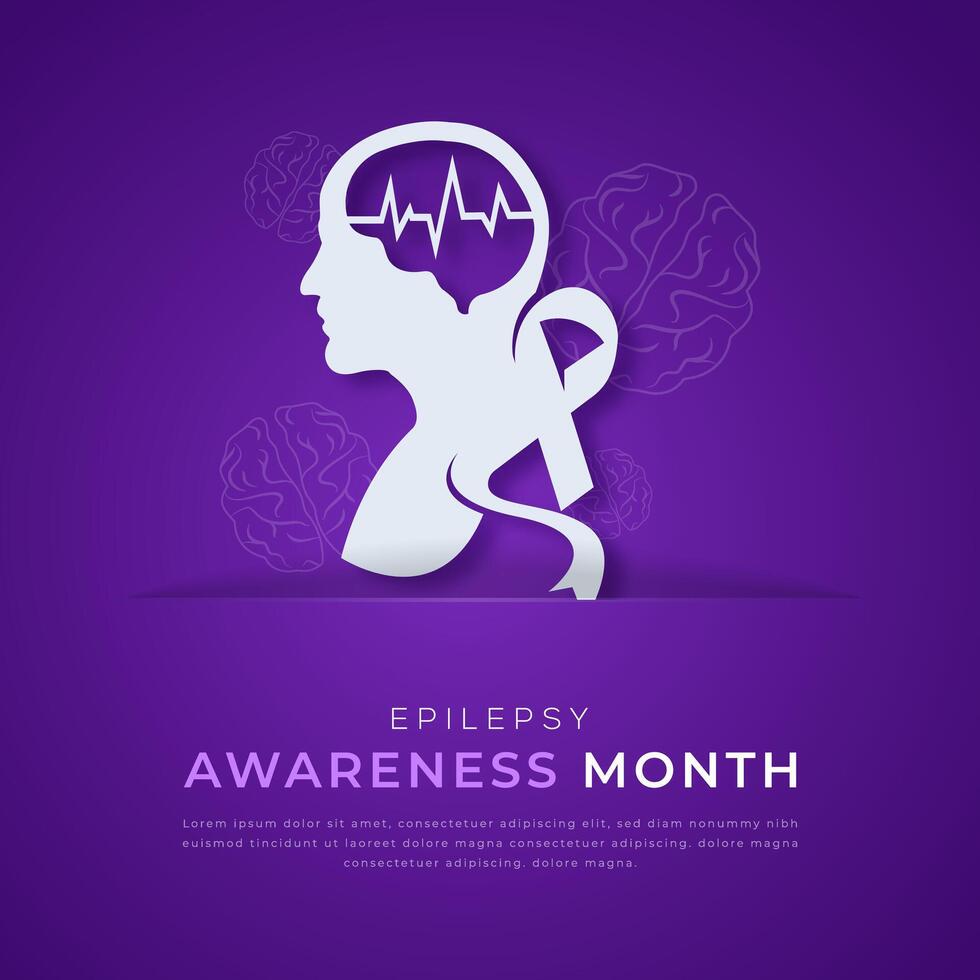 Epilepsy Awareness Month Paper cut style Vector Design Illustration for Background, Poster, Banner, Advertising, Greeting Card