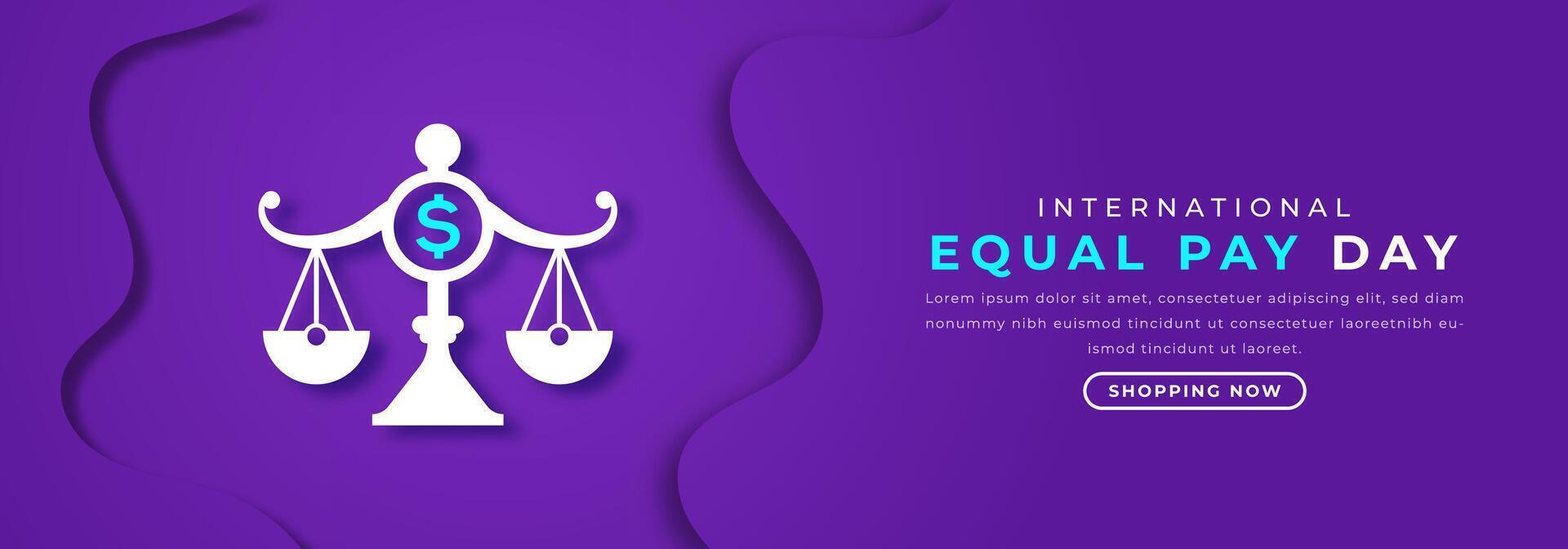 International Equal Pay Day Paper cut style Vector Design Illustration for Background, Poster, Banner, Advertising, Greeting Card