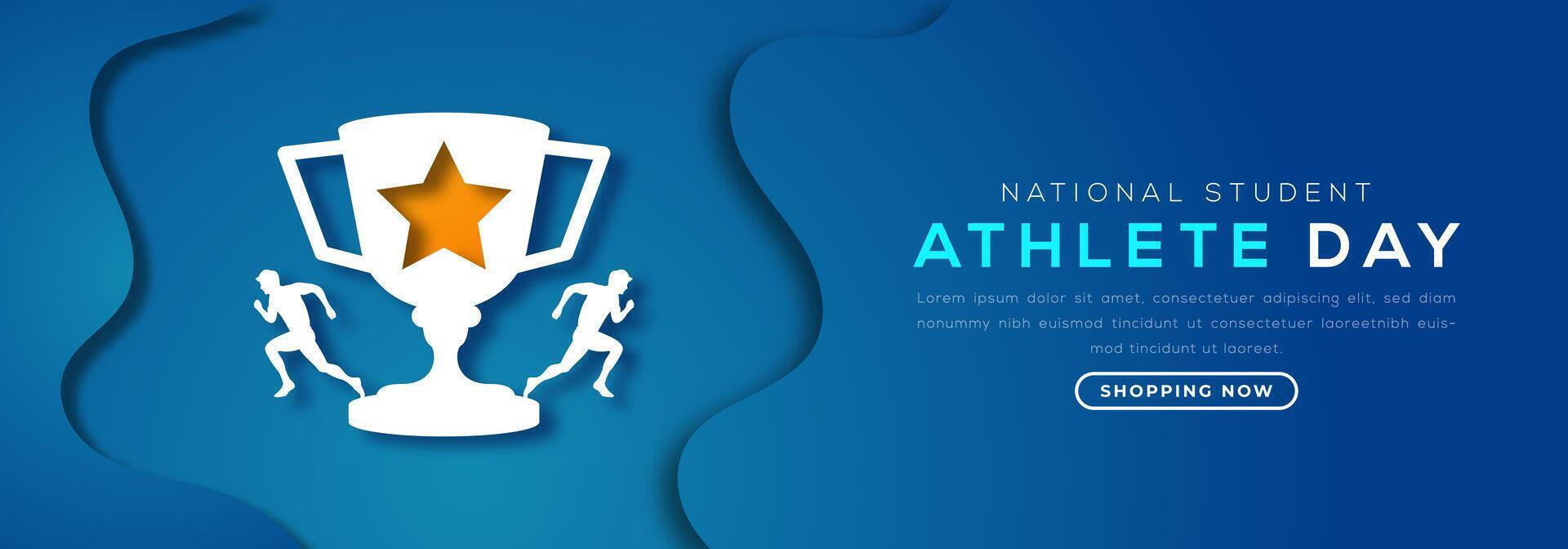 nacional estudiante - atleta día papel cortar estilo vector diseño ilustración para fondo, póster, bandera, publicidad, saludo tarjeta