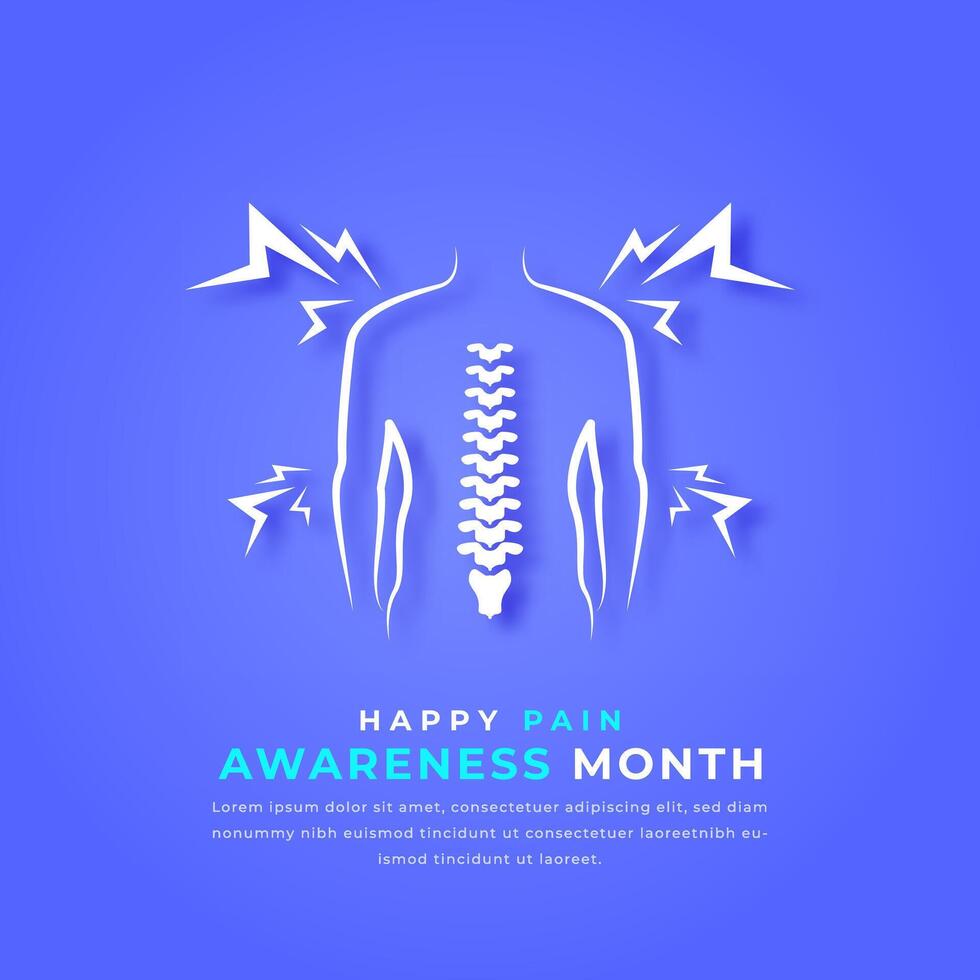 Happy Pain Awareness Month Paper cut style Vector Design Illustration for Background, Poster, Banner, Advertising, Greeting Card