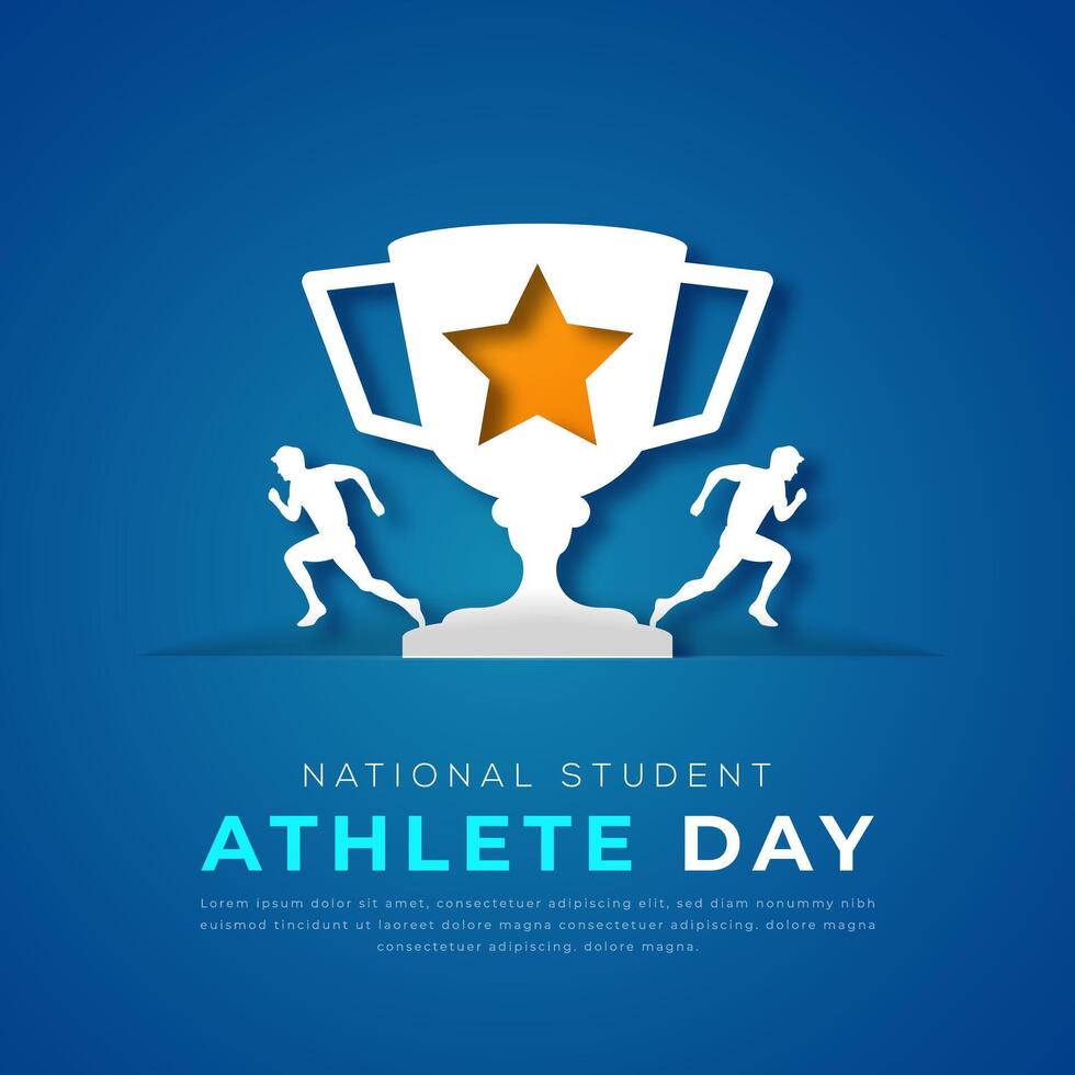 National Student - Athlete Day Paper cut style Vector Design Illustration for Background, Poster, Banner, Advertising, Greeting Card