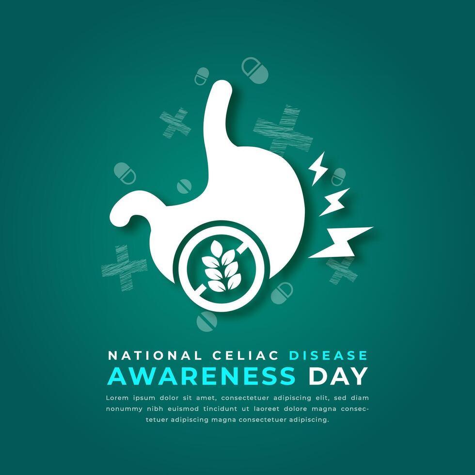 National Celiac Disease Awareness Day Paper cut style Vector Design Illustration for Background, Poster, Banner, Advertising, Greeting Card