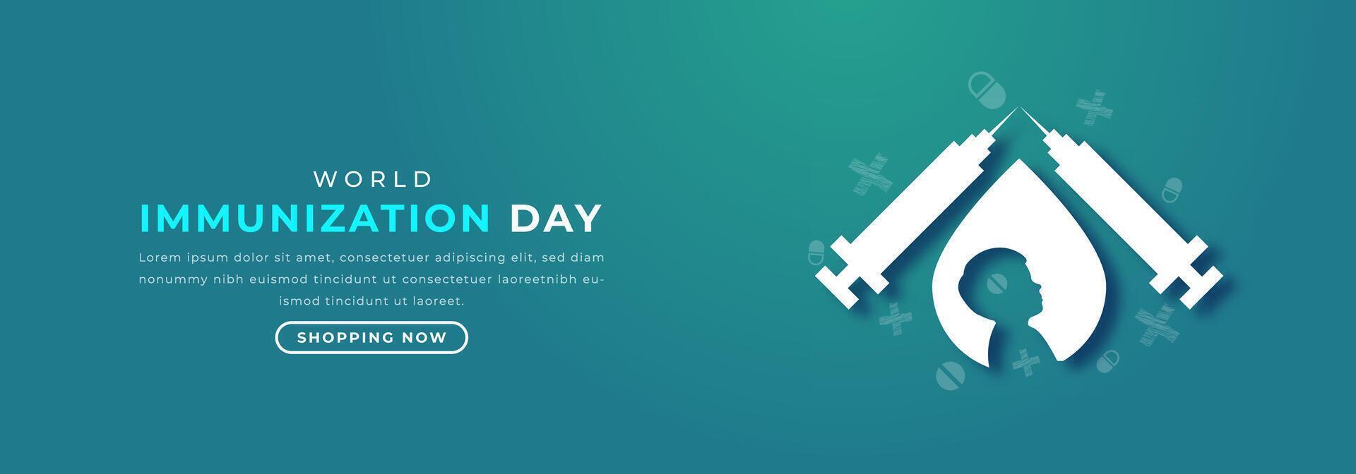 World Immunization Day Paper cut style Vector Design Illustration for Background, Poster, Banner, Advertising, Greeting Card