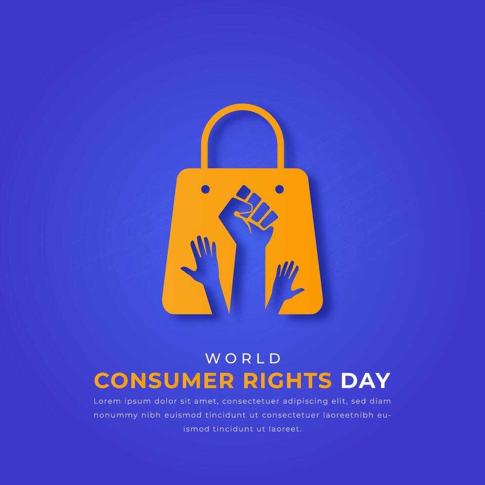 World Consumer Rights Day Paper cut style Vector Design Illustration for Background, Poster, Banner, Advertising, Greeting Card