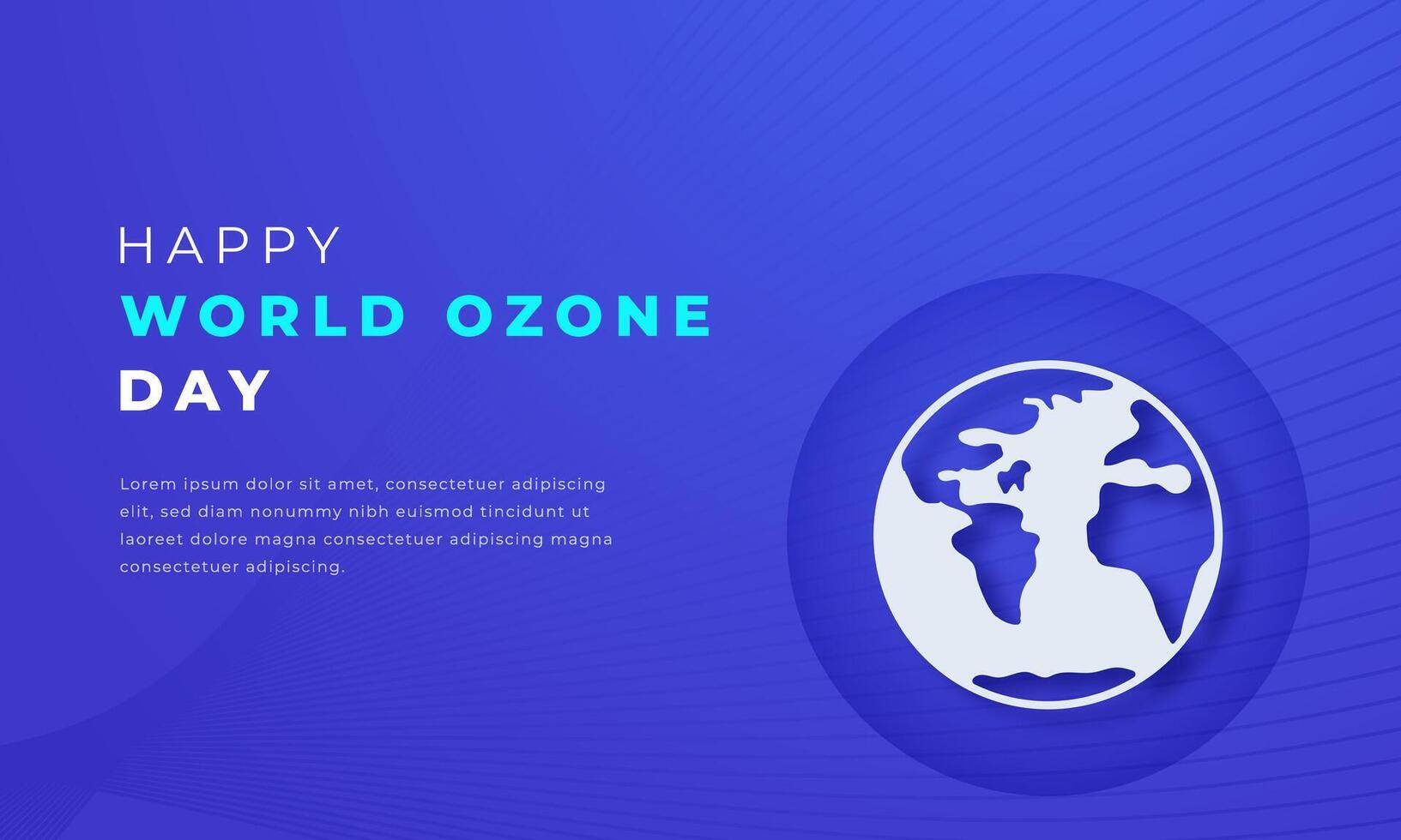 mundo ozono día papel cortar estilo vector diseño ilustración para fondo, póster, bandera, publicidad, saludo tarjeta