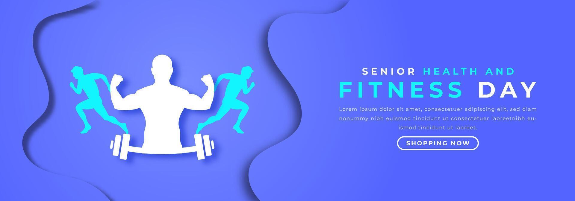 Senior Health and Fitness Day Paper cut style Vector Design Illustration for Background, Poster, Banner, Advertising, Greeting Card