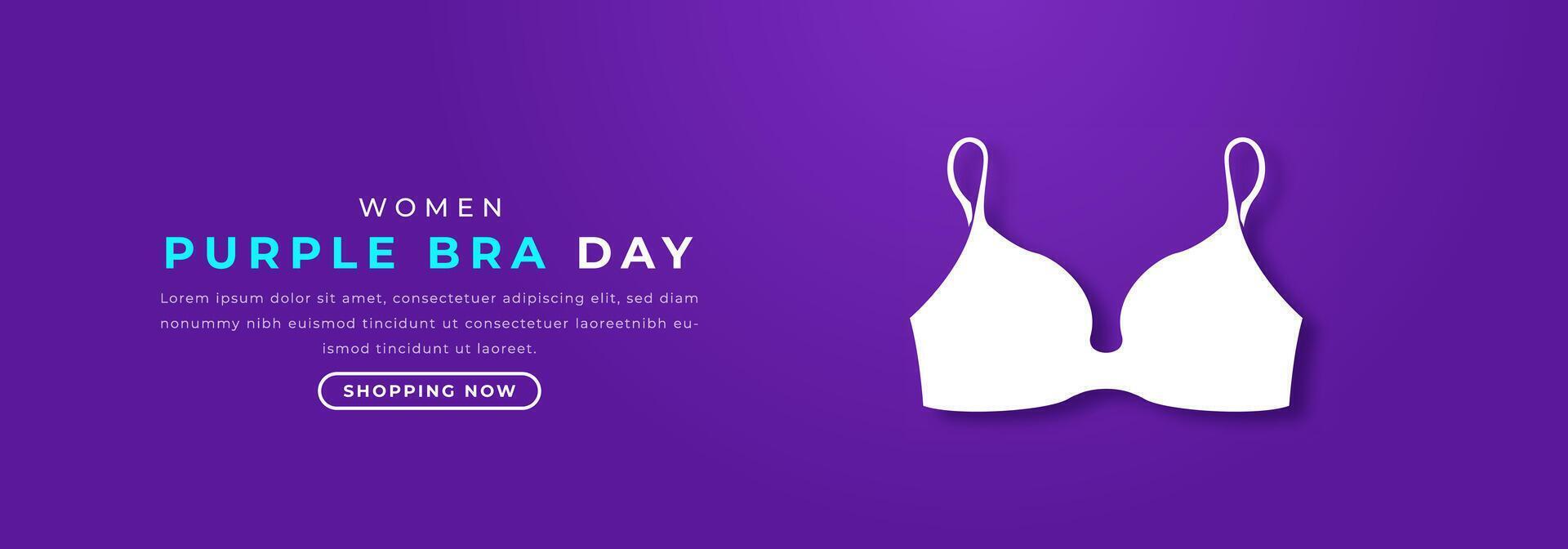 Purple Bra Day Paper cut style Vector Design Illustration for Background, Poster, Banner, Advertising, Greeting Card
