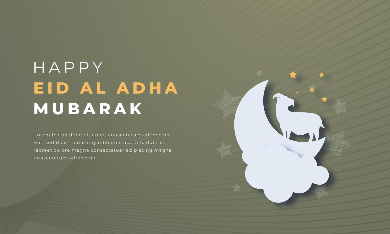 Eid Al Adha Mubarak Paper cut style Vector Design Illustration for Background, Poster, Banner, Advertising, Greeting Card