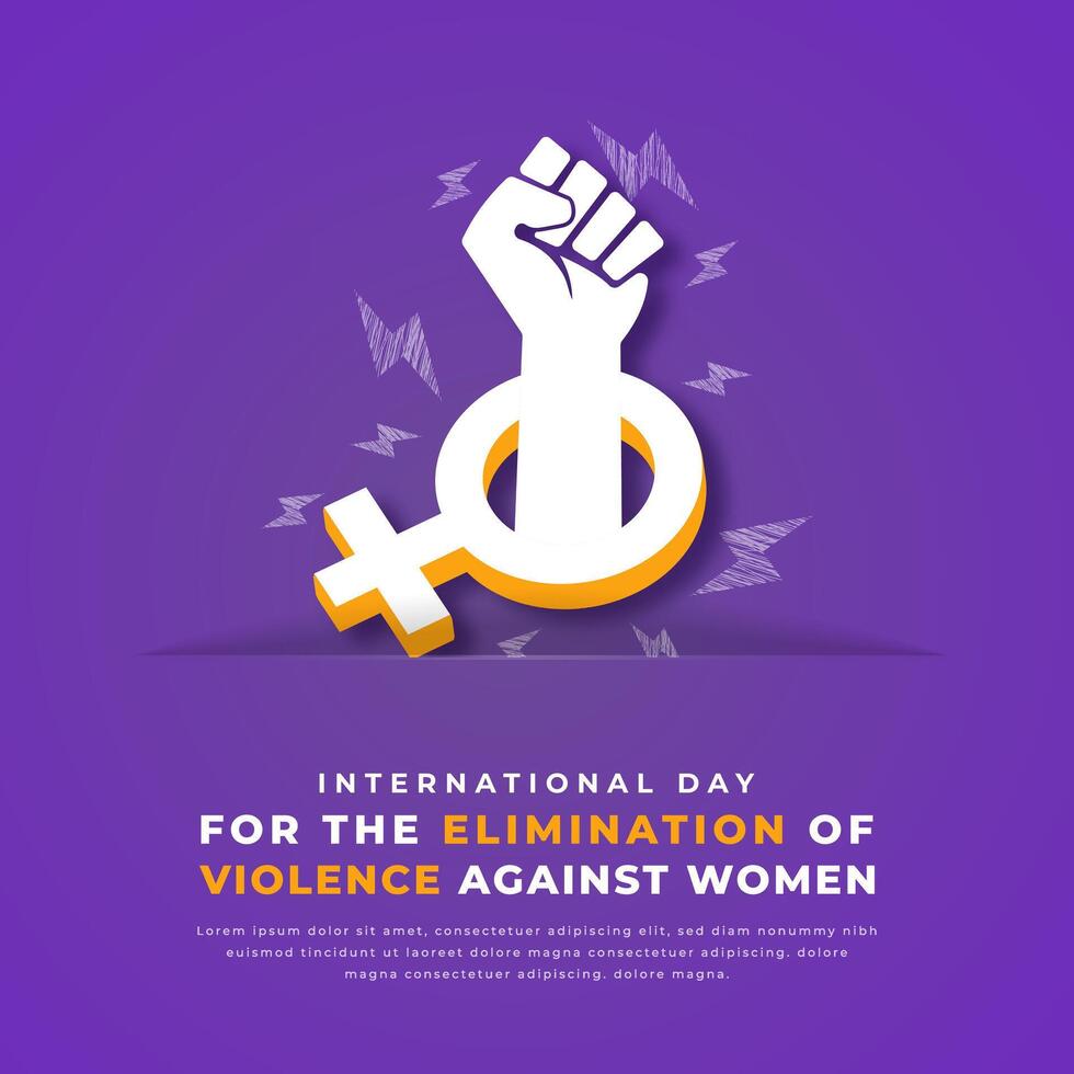 internacional día para el eliminación de violencia en contra mujer papel cortar estilo vector diseño ilustración para fondo, póster, bandera, publicidad, saludo tarjeta