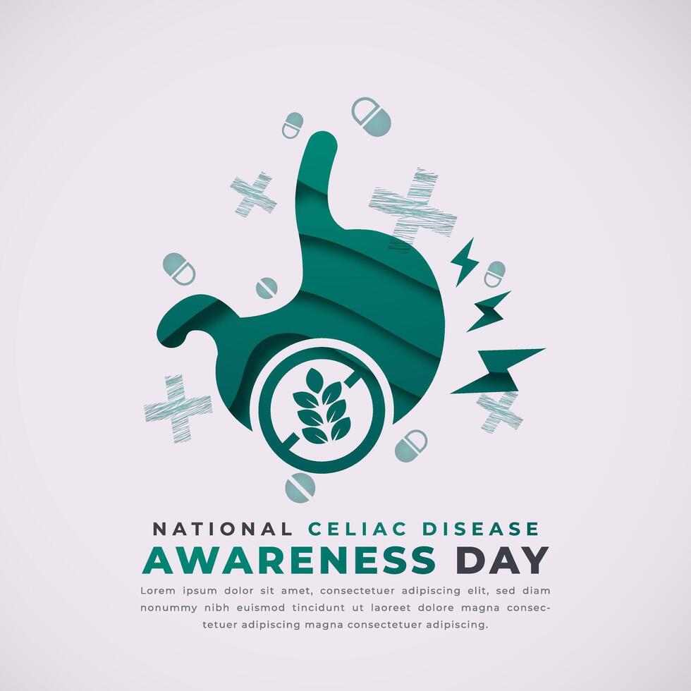 National Celiac Disease Awareness Day Paper cut style Vector Design Illustration for Background, Poster, Banner, Advertising, Greeting Card