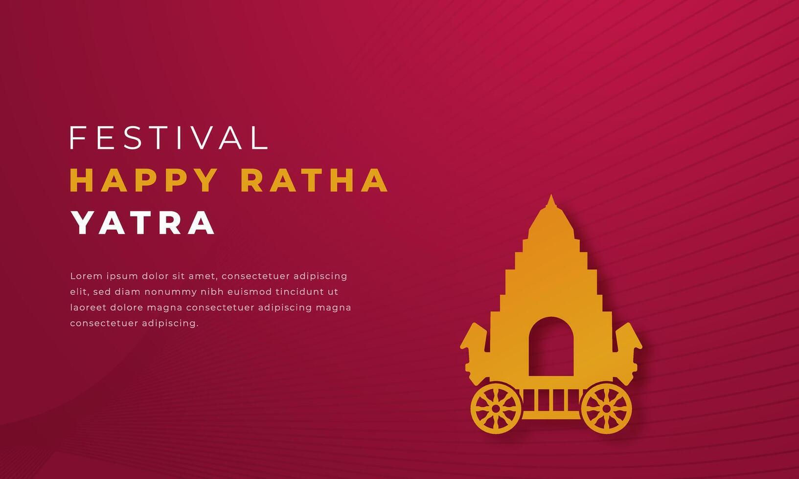 Happy Ratha Yatra Paper cut style Vector Design Illustration for Background, Poster, Banner, Advertising, Greeting Card