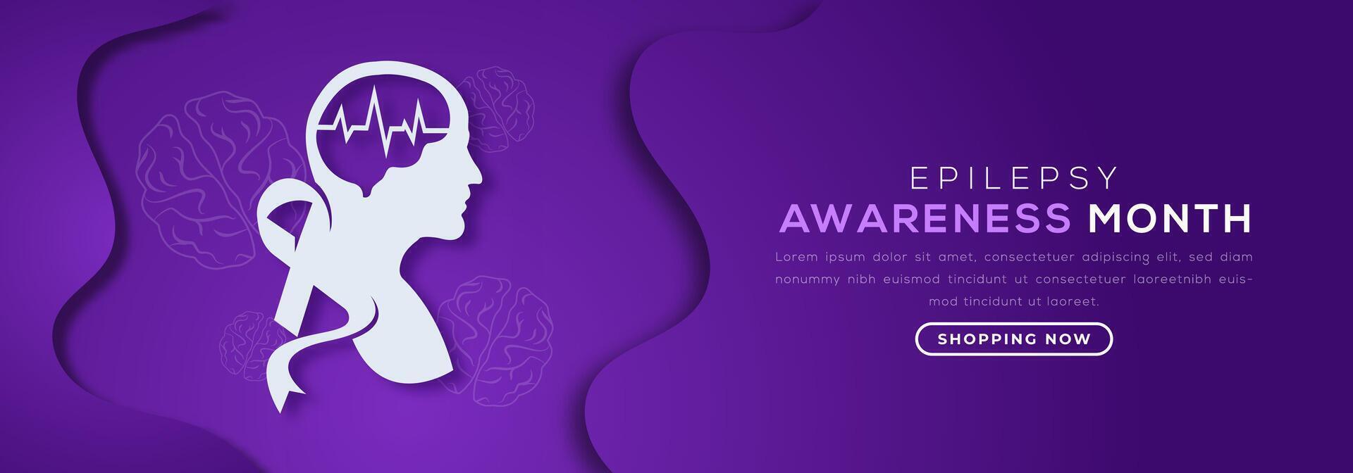 Epilepsy Awareness Month Paper cut style Vector Design Illustration for Background, Poster, Banner, Advertising, Greeting Card