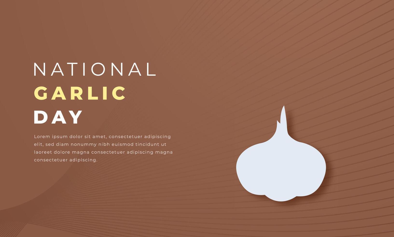 National Garlic Day Paper cut style Vector Design Illustration for Background, Poster, Banner, Advertising, Greeting Card