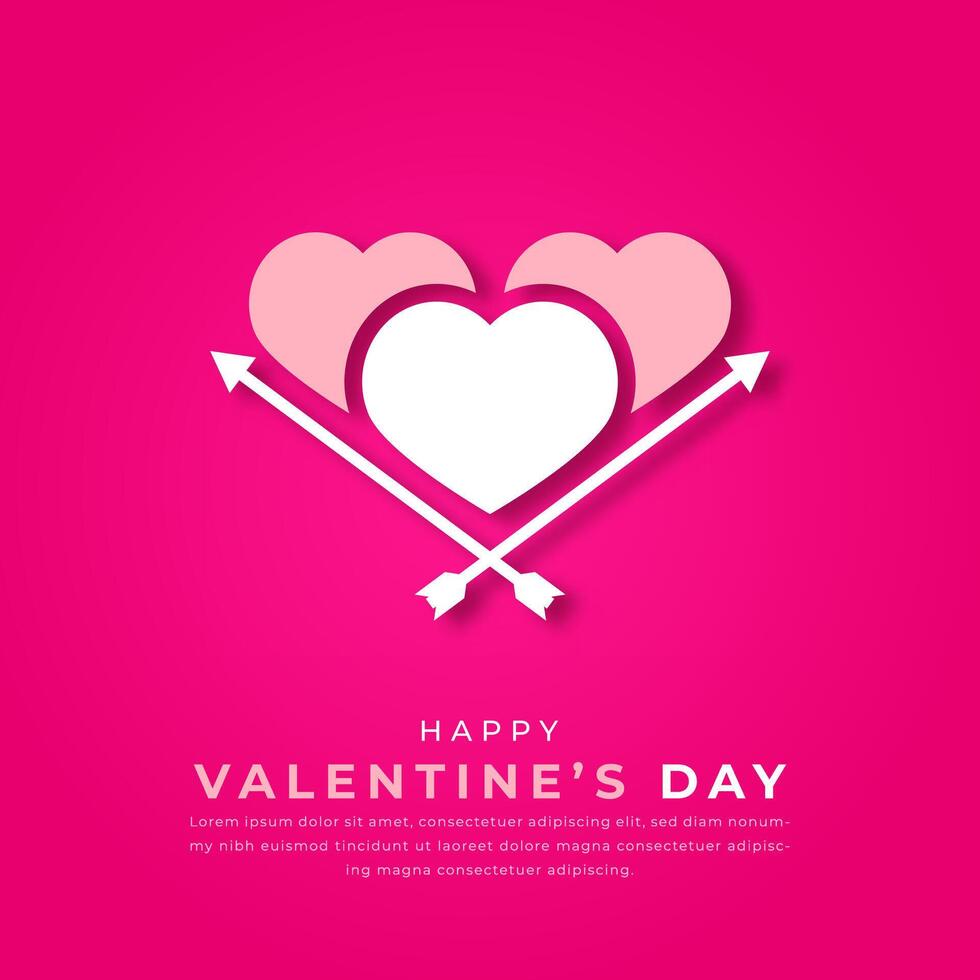 Happy Valentine Day Paper cut style Vector Design Illustration for Background, Poster, Banner, Advertising, Greeting Card