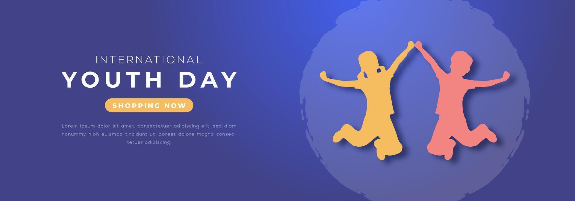 International Youth Day Paper cut style Vector Design Illustration for Background, Poster, Banner, Advertising, Greeting Card