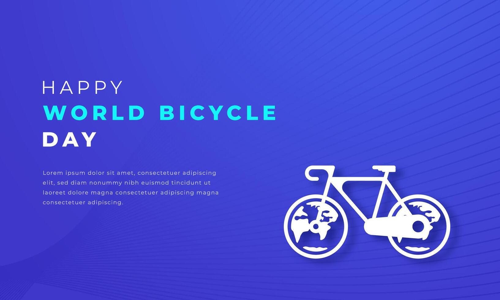 World Bicycle Day Paper cut style Vector Design Illustration for Background, Poster, Banner, Advertising, Greeting Card