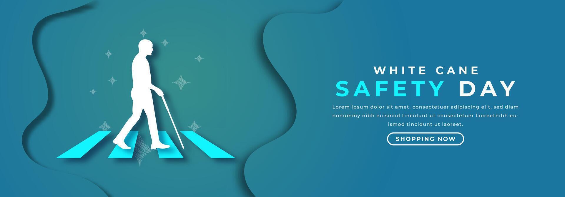 White Cane Safety Day Paper cut style Vector Design Illustration for Background, Poster, Banner, Advertising, Greeting Card