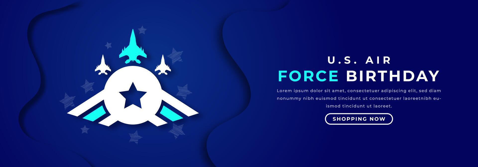 U.S. Air Force Birthday Paper cut style Vector Design Illustration for Background, Poster