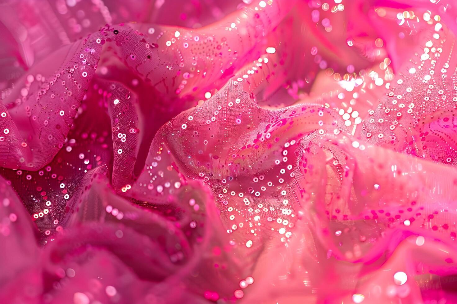 AI generated Sequin Sparkle Close-Up Pink Sequin Background photo