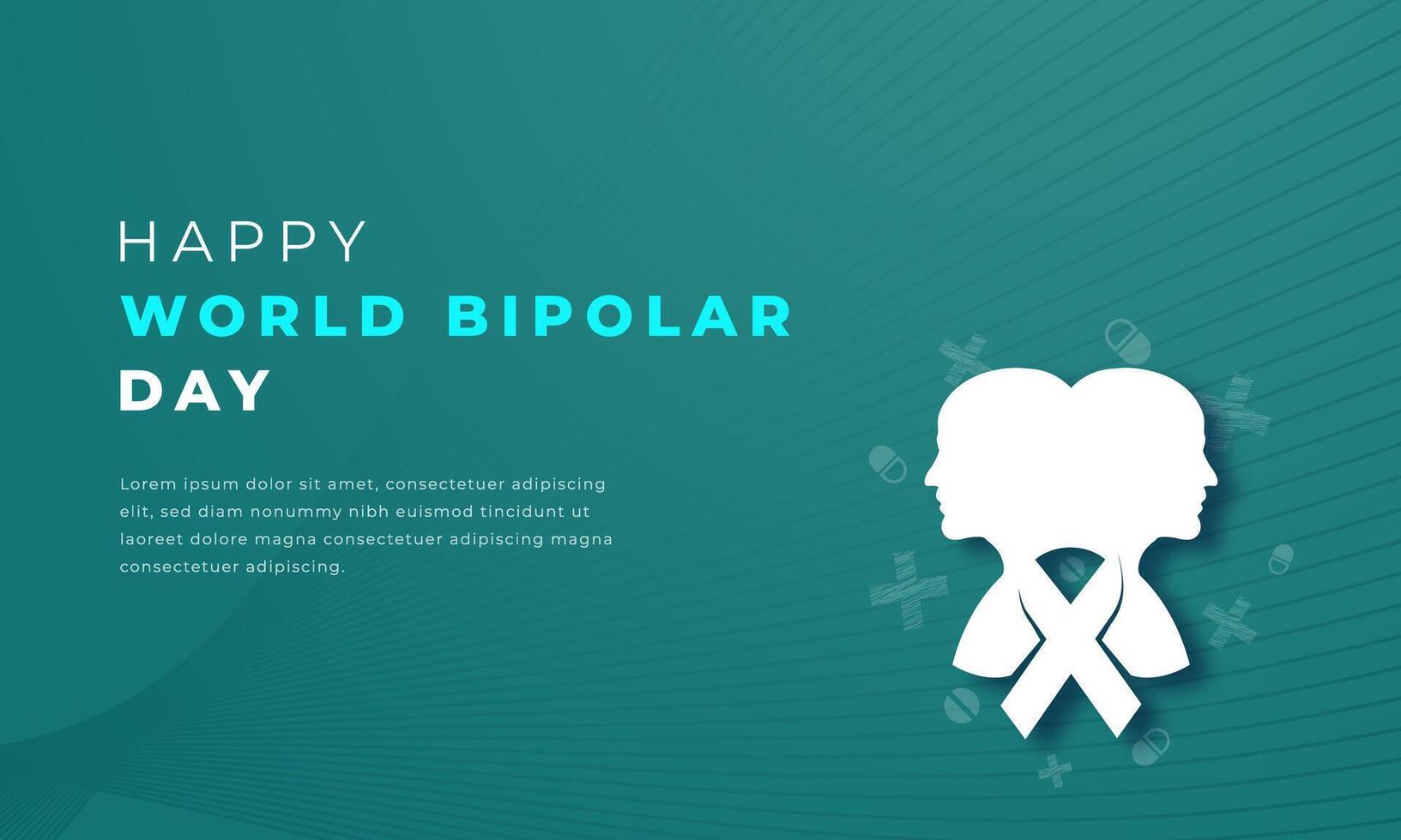 World Bipolar Day Paper cut style Vector Design Illustration for Background, Poster, Banner, Advertising, Greeting Card