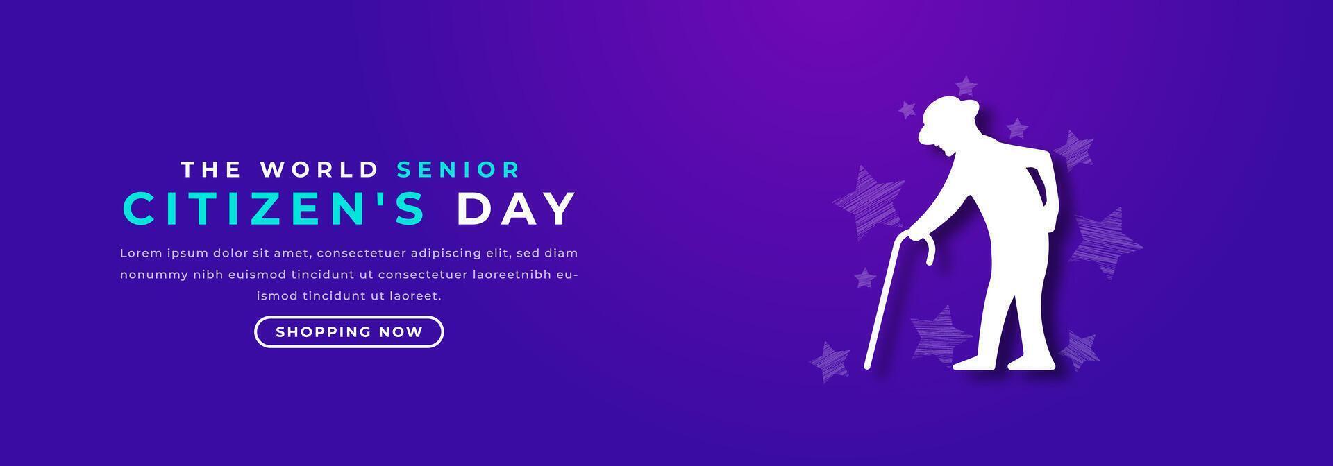The World Senior Citizen's Day Paper cut style Vector Design Illustration for Background, Poster, Banner, Advertising, Greeting Card
