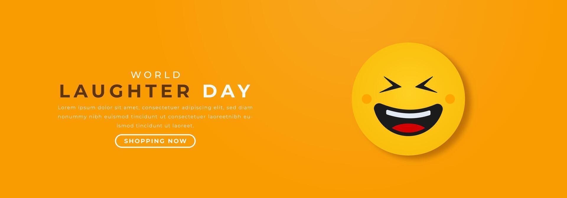 World Laughter Day Paper cut style Vector Design Illustration for Background, Poster, Banner, Advertising, Greeting Card