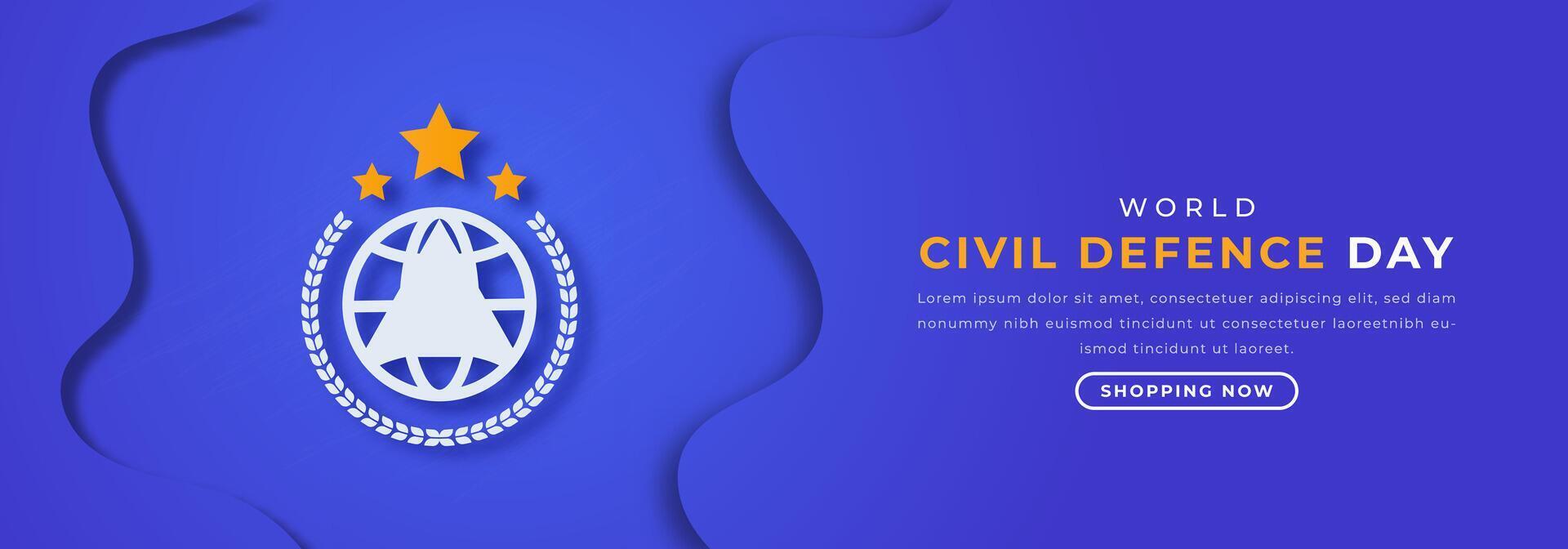 World Civil Defence Day Paper cut style Vector Design Illustration for Background, Poster, Banner, Advertising, Greeting Card