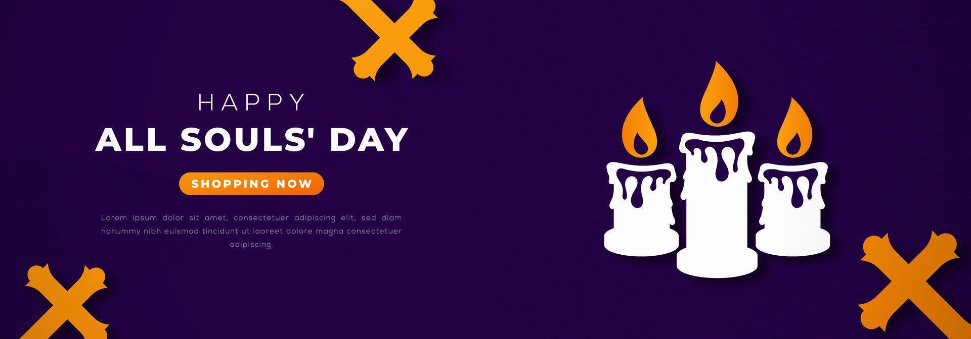 Happy All Souls' Day Paper cut style Vector Design Illustration for Background, Poster, Banner, Advertising, Greeting Card