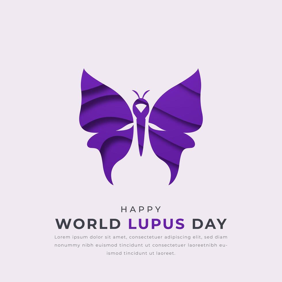 mundo lupus día papel cortar estilo vector diseño ilustración para fondo, póster, bandera, publicidad, saludo tarjeta