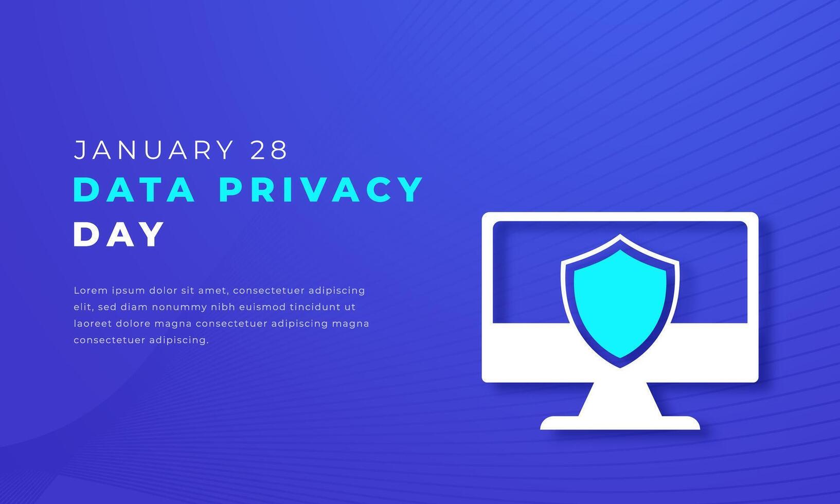 Data Privacy Day Paper cut style Vector Design Illustration for Background, Poster, Banner, Advertising, Greeting Card