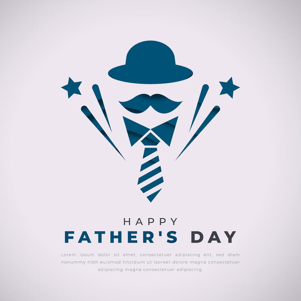 Happy Father's Day Paper cut style Vector Design Illustration for Background, Poster, Banner, Advertising, Greeting Card