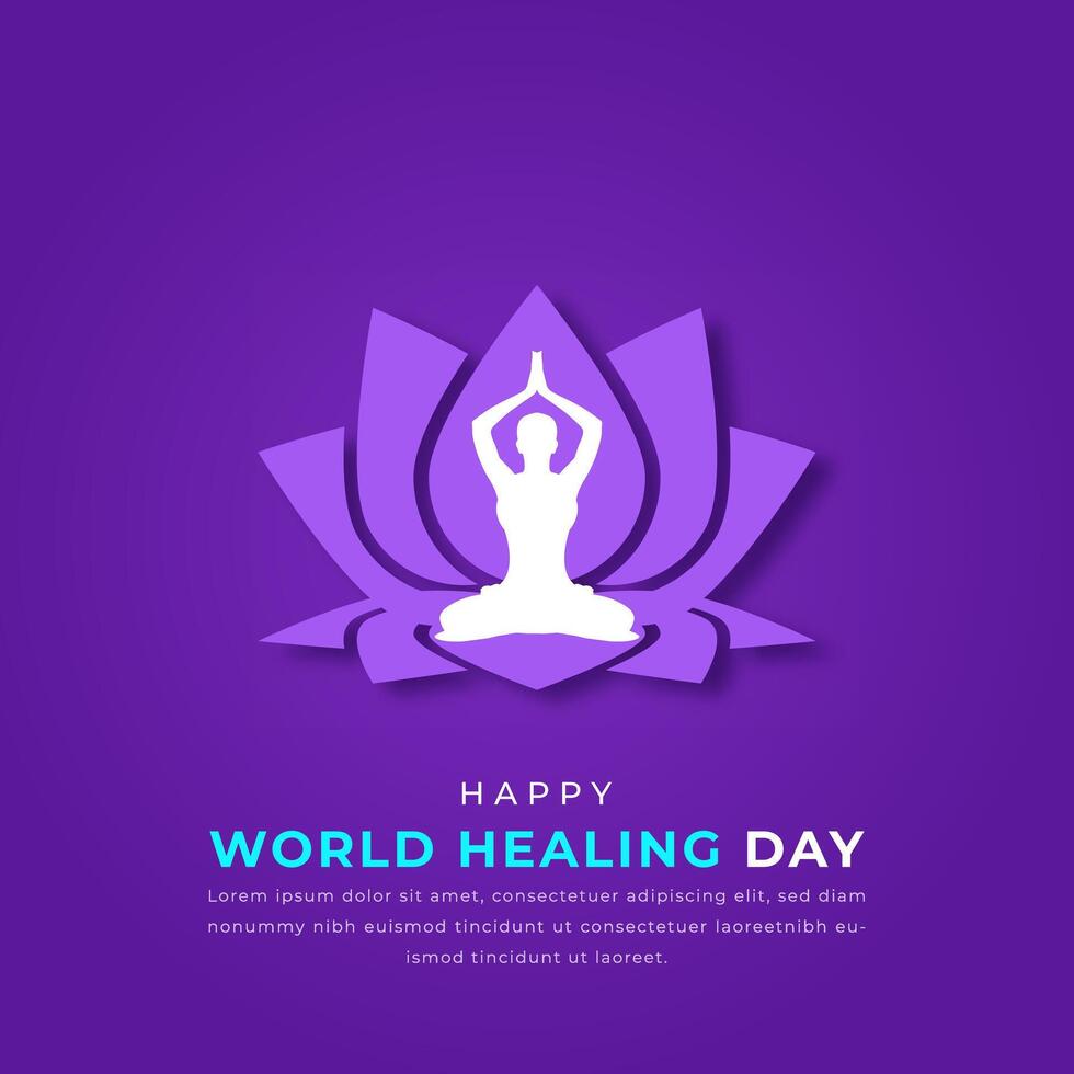 World Healing Day Paper cut style Vector Design Illustration for Background, Poster, Banner, Advertising, Greeting Card