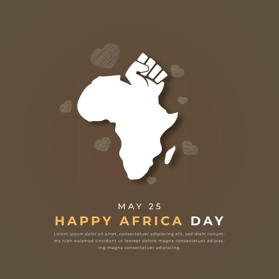 Africa Day Paper cut style Vector Design Illustration for Background, Poster, Banner, Advertising, Greeting Card