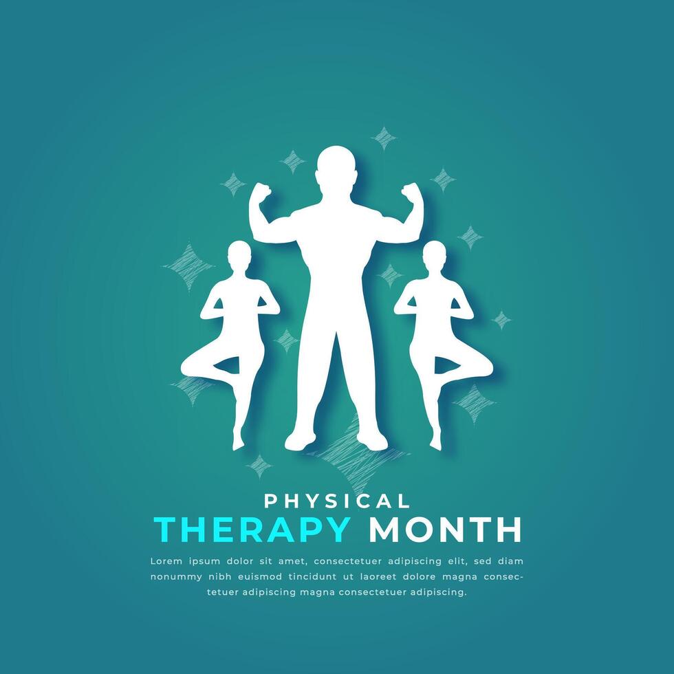 Physical Therapy Month Paper cut style Vector Design Illustration for Background, Poster, Banner, Advertising, Greeting Card