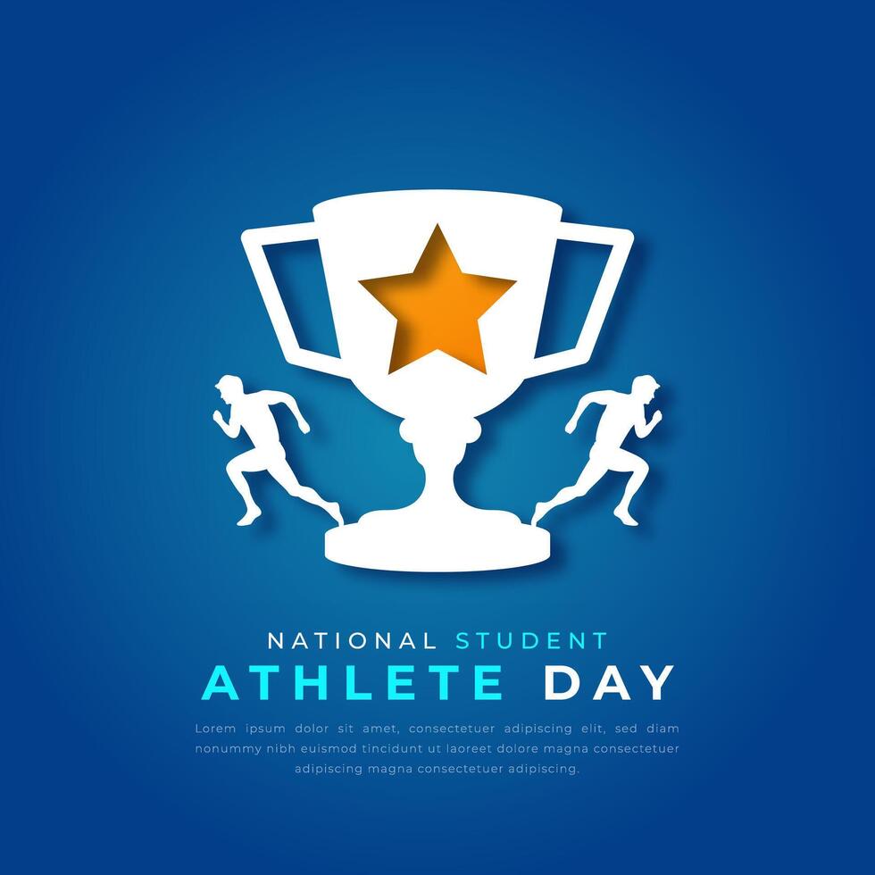 National Student - Athlete Day Paper cut style Vector Design Illustration for Background, Poster, Banner, Advertising, Greeting Card