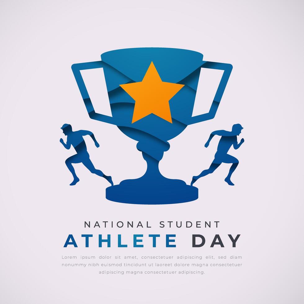 National Student - Athlete Day Paper cut style Vector Design Illustration for Background, Poster, Banner, Advertising, Greeting Card