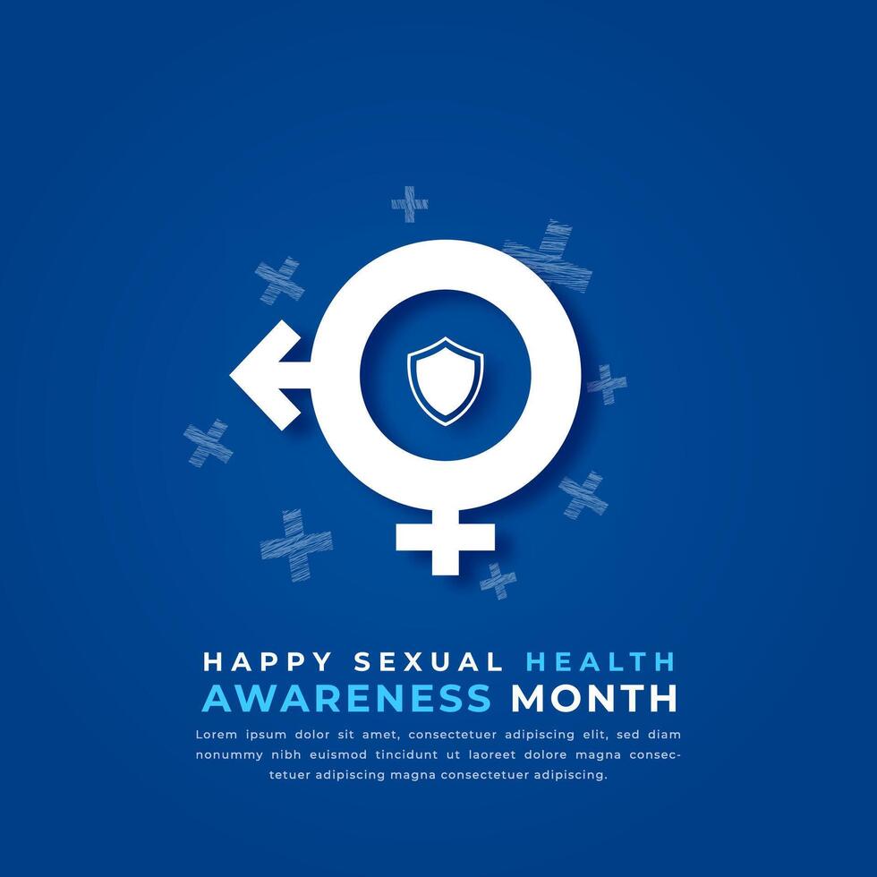 Happy Sexual Health Awareness Month Paper cut style Vector Design Illustration for Background, Poster, Banner, Advertising, Greeting Card