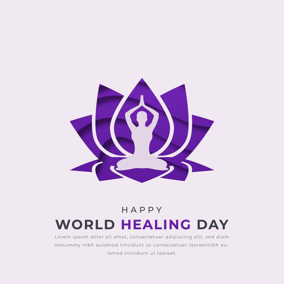 World Healing Day Paper cut style Vector Design Illustration for Background, Poster, Banner, Advertising, Greeting Card