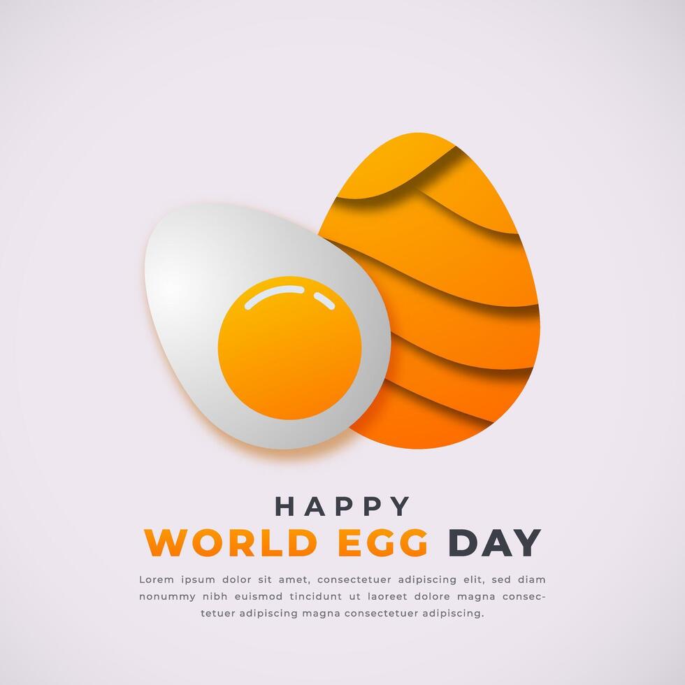 World Egg Day Paper cut style Vector Design Illustration for Background, Poster, Banner, Advertising, Greeting Card