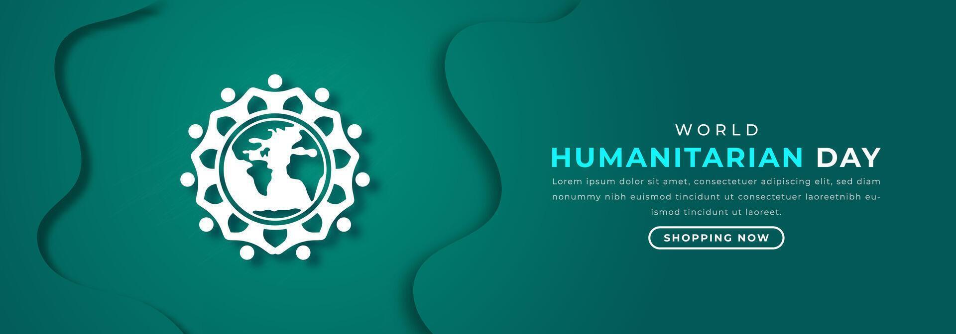 World Humanitarian Day Paper cut style Vector Design Illustration for Background, Poster, Banner, Advertising, Greeting Card