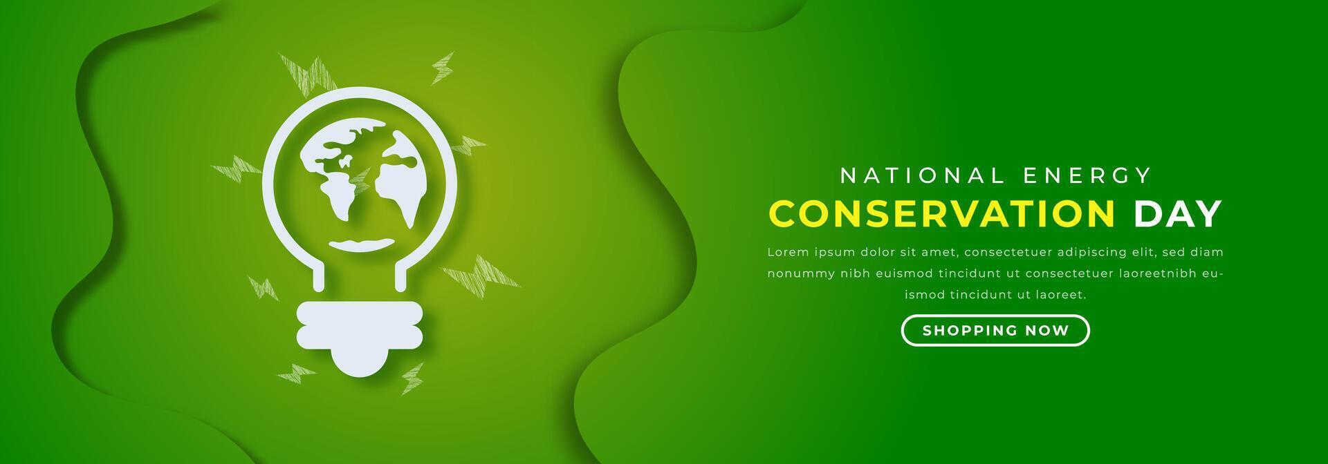 National Energy Conservation Day Paper cut style Vector Design Illustration for Background, Poster, Banner, Advertising, Greeting Card