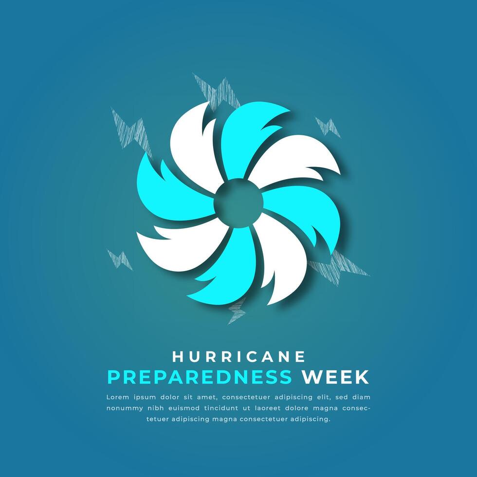 Happy Hurricane Preparedness Week Paper cut style Vector Design Illustration for Background, Poster, Banner, Advertising, Greeting Card