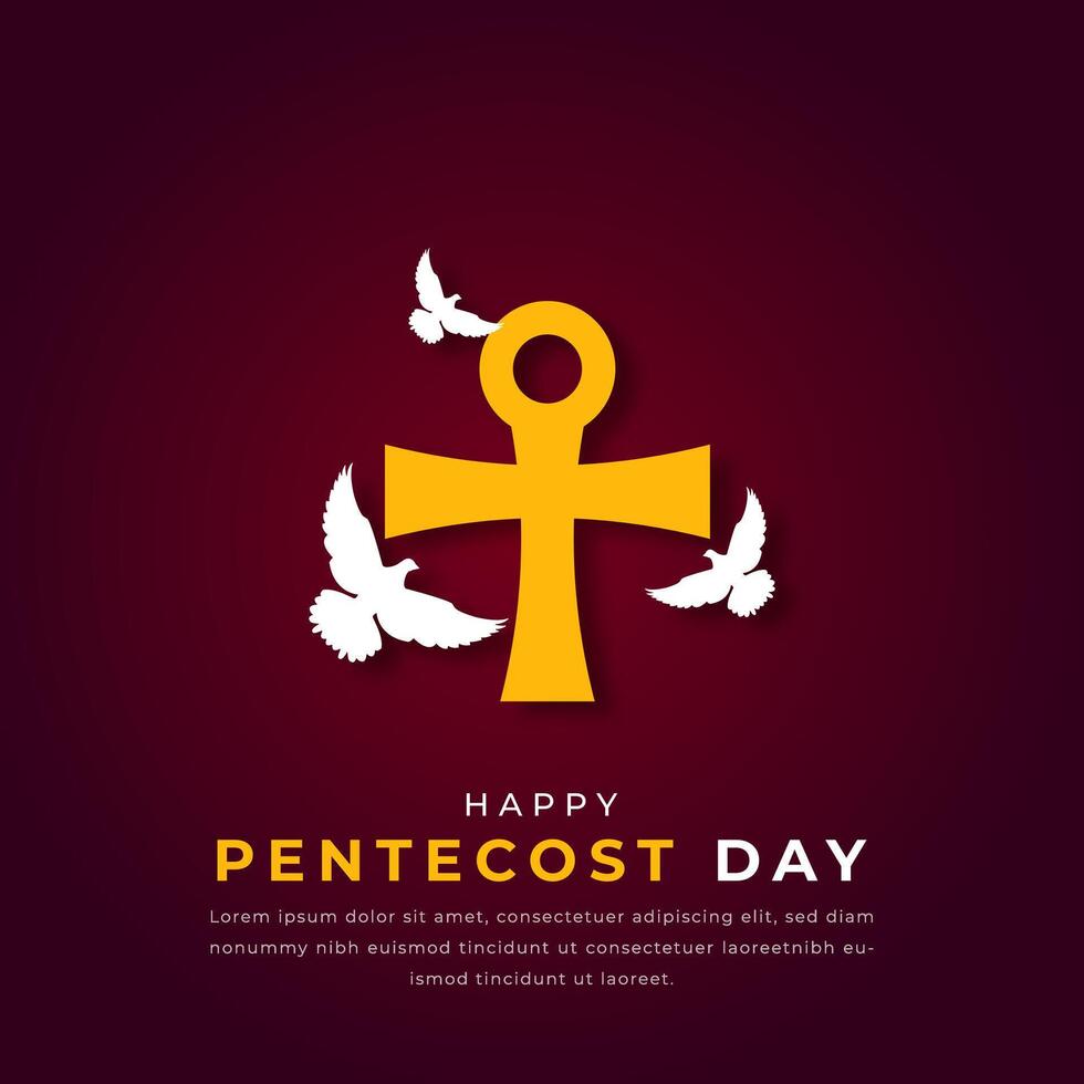 contento Pentecostés día papel cortar estilo vector diseño ilustración para fondo, póster, bandera, publicidad, saludo tarjeta