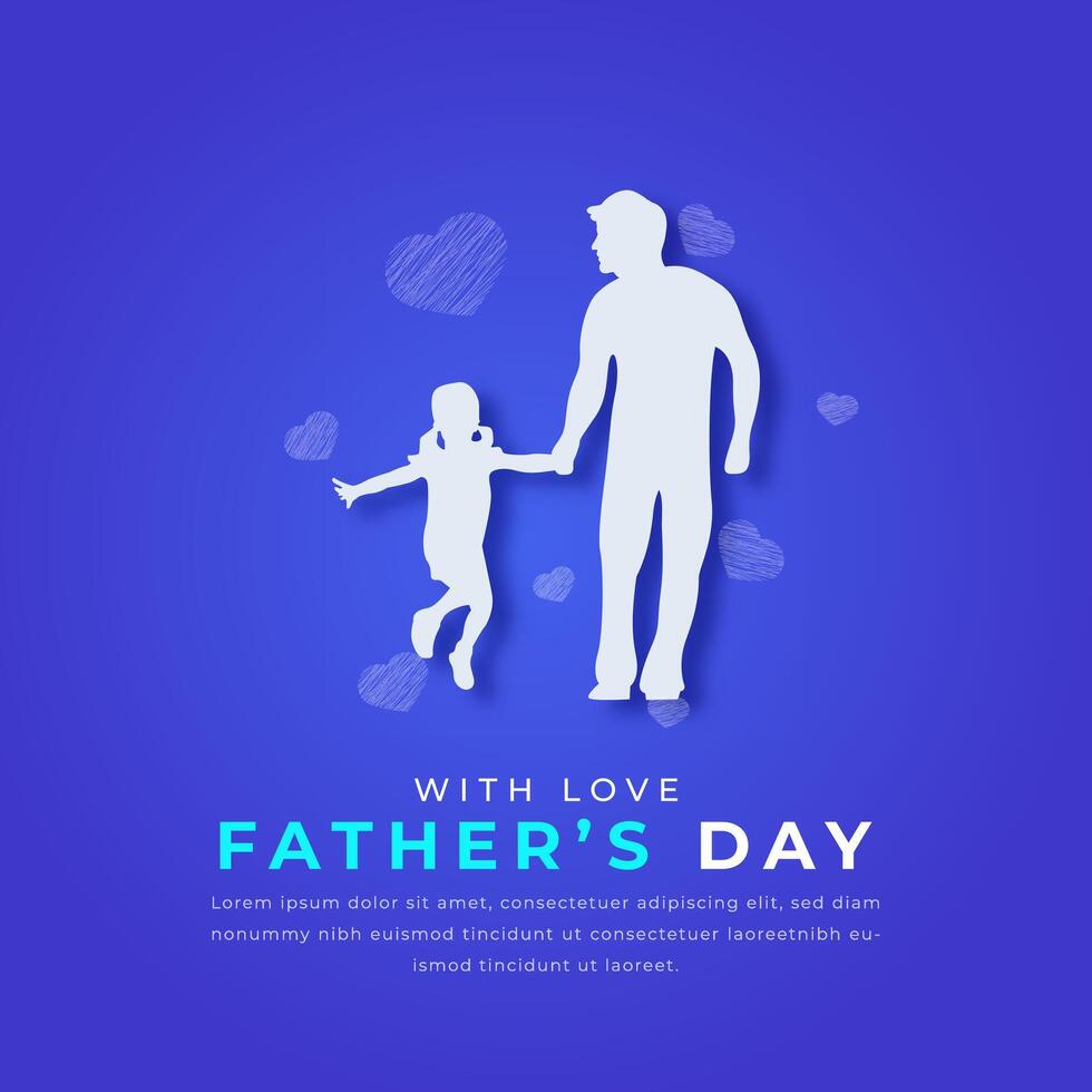 Happy Fathers Day Paper cut style Vector Design Illustration for Background, Poster, Banner, Advertising, Greeting Card